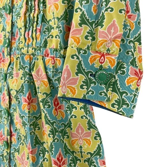 Matilda Jane Tunic Green Acres Size XS 3/4 Sleeve Button Up Belted Preppy Blouse - Picture 3 of 10